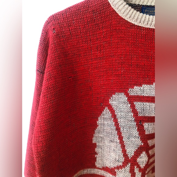 Vintage 70s 80s RARE Pendleton Wool Sweater with Western Motif - Picture 3 of 12
